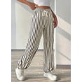 thumbnail image 7 of DOKOTOO Womens Drawstring Striped Pants Loose Elastic Waist Wide Leg Pants Trousers Casual Comfy Lounge Pants Trousers with Pockets, 7 of 7