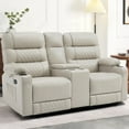 thumbnail image 2 of MCombo Power Loveseat Recliner Sofa, Faux Leather, Gray, Living Room, 2 of 10