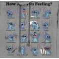 thumbnail image 2 of Junior's Lilo & Stitch How Are You Feeling Cowl Neck Sweatshirt Gray Heather Medium, 2 of 4