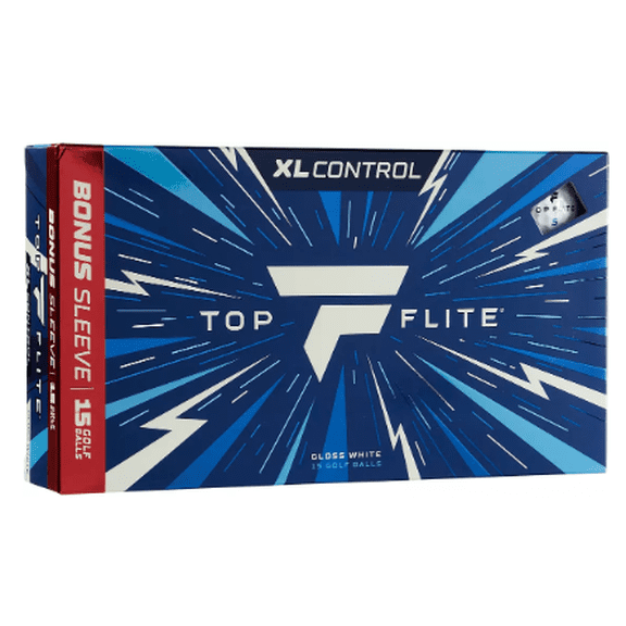Top Flite XL Control Golf Balls – 15 Pack | Gloss White