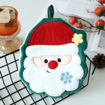 FastXmas Hand Towels, 7.5 x 7.8 Inch Kitchen Towels,Dish Towels,Christmas Tree Shape Hand Towel,Kitchen Towel, Cute Santa,Deer Shape Absorbent Hand Towel for Kitchen Bathroom,Christmas,Home