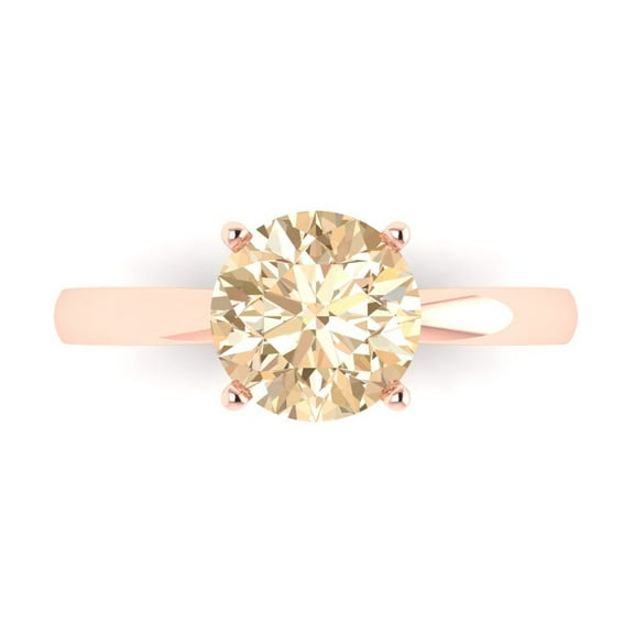 Solitaire Engagement Ring for Women - 2ct Natural Morganite in 18K Rose Gold Promise Ring