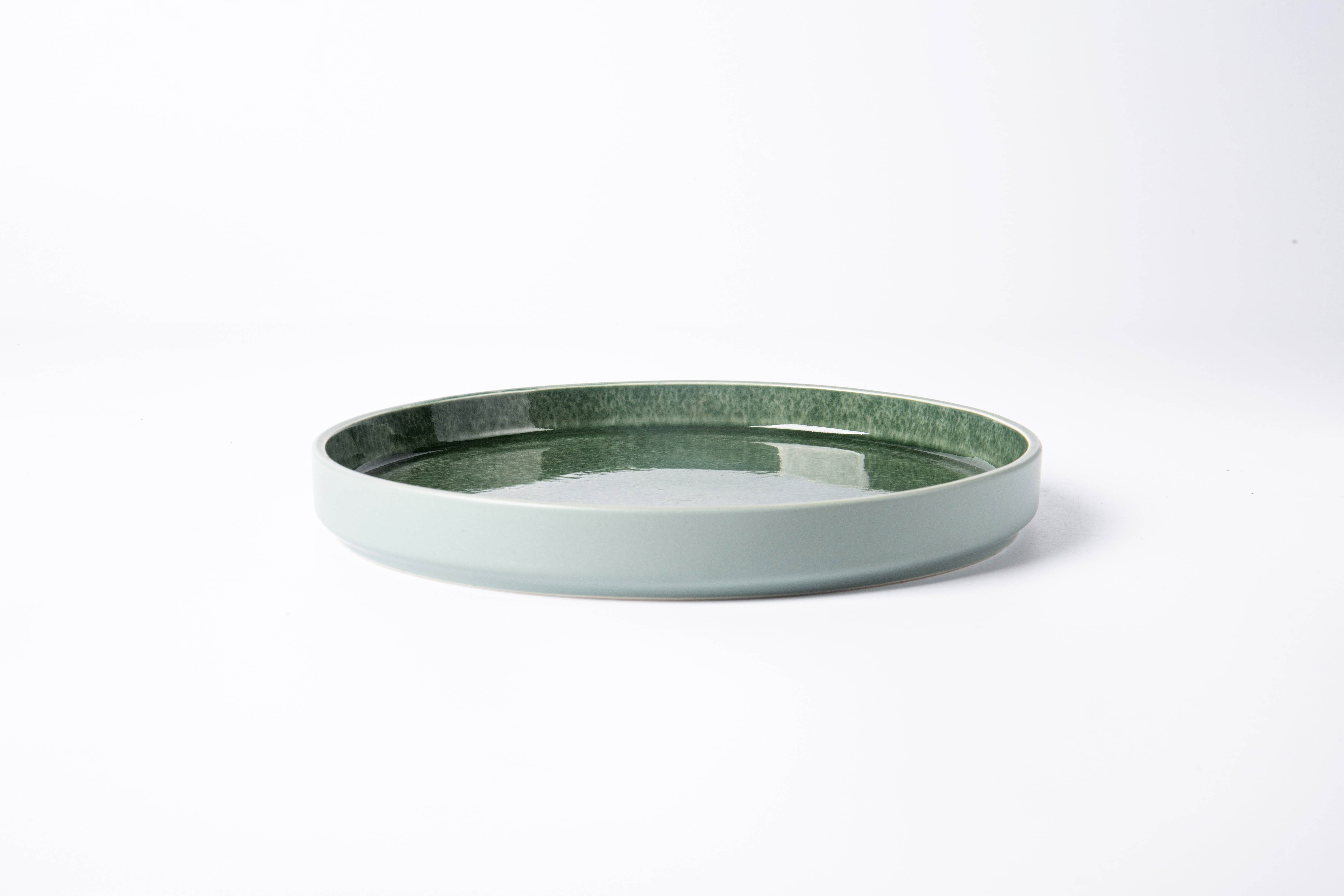 (2 pack) Better Homes & Gardens-Parker Green Stoneware Stackable Salad Plate
