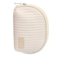 thumbnail image 4 of Estuche de maquillaje de piel sintética color beige con organizador de viaje de gran capacidad para cosméticos y pintalabios, 4 of 8