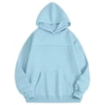 thumbnail image 6 of felwors Women's Oversized Hoodie with Pouch Pullover Fleece Sweatshirt Casual Pet Pocket Light Blue for Size M, 6 of 6