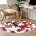 thumbnail image 4 of Round Rug 4Ft Washable Non-Slip, Red Plum Circle Area Rugs for Living Room Bedroom, Nature Flowers Branches Chinese Painting Indoor Floor Mats Carpet Runner for Home Decor Aesthetic, 4 of 8