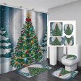 thumbnail image 1 of ¡Oferta de Navidad! Juego de 4 cortinas de ducha navideñas con 12 ganchos, juegos de baño, alfombras y accesorios., 1 of 6