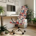 thumbnail image 3 of POLERO USA Flag Patchwork Print Dustproof All-in-One Computer Office Chair Covers, Washable Elastic Cloth High Back Chair Cover for Home, 3 of 7