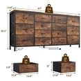 thumbnail image 4 of Roromall 63"W Dresser TV Stand for 65 70 75 inch TV, 14 Drawer for Bedroom with Power Outlets, Large Long Fabric Dresser Entertainment Center, 4 of 7