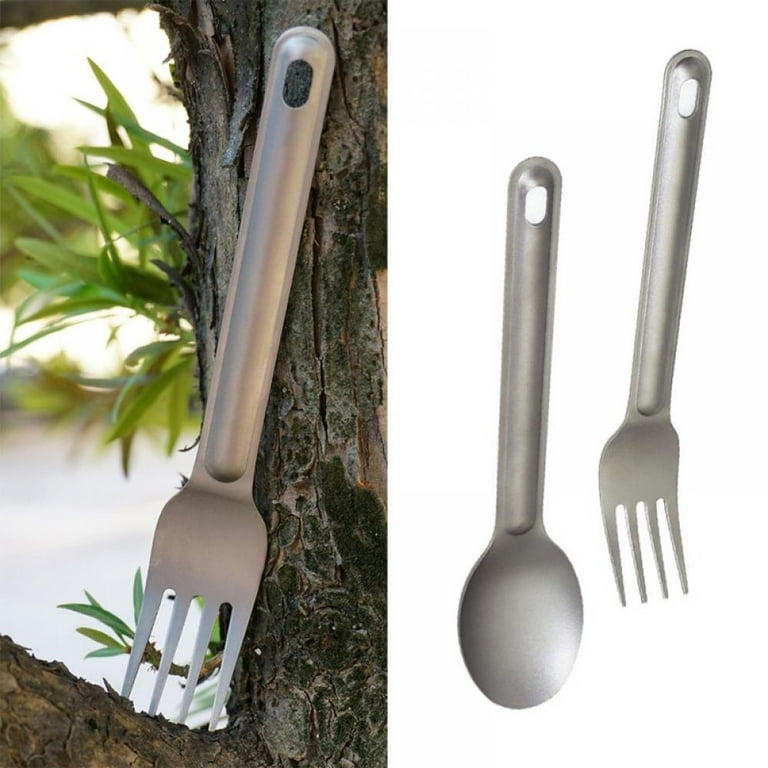 Pure Titanium Fork Spoon Set Portable Cutlery Set Outdoor Cutlery Set