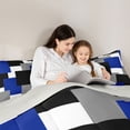 thumbnail image 5 of Castle Fairy Abstract Square Queen Comforter Set,Black Grey Blue Bedding Comforter Set, 5 of 8