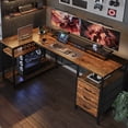 thumbnail image 3 of 54 Inch L Shaped Office Desk with Power Outlets, Computer Desk with Drawers, Corner Desk for Home Office, 3 of 9