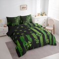 thumbnail image 3 of Feelyou Green Shamrock Kids Twin Bedding Sets 7-Piece, Retro US Flag Bedding Comforter Set, 3 of 8