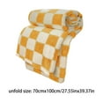 thumbnail image 4 of Checkered Blanket, Ultra Soft Cozy Yellow and White Throw Blanket, Warm Cozy Knit Fuzzy Plush Checkerboard Throw for Couch Bed Sofa, 27.6x39.4 Inches, 4 of 6