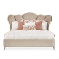 thumbnail image 3 of Michael Amini Villa Cherie Queen Velvet Channel Tufted Bed in Hazelnut Brown, 3 of 10