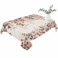 thumbnail image 2 of Orange Eucalyptus Leaves Table Cloth Waterproof Tablecloths, Botanical Fall Rustic Beige Tablecloth Dining Table Cover for Kitchen Party Tabletop Outdoor, Rectangle Tablecloth 60x84 Inch, 2 of 9