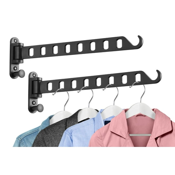 Yeacher Wall Mounted Clothes Hanger with Swing Arm, Laundry Room Dryer Rack, Folding Valet Hook,