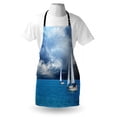 thumbnail image 3 of Sailboat Apron Sailing After a Storm Transportation Colorful Outdoors Hobby Cloudscape, Unisex Kitchen Bib Apron with Adjustable Neck for Cooking Baking Gardening, Blue Grey Blue White, by Ambesonne, 3 of 3