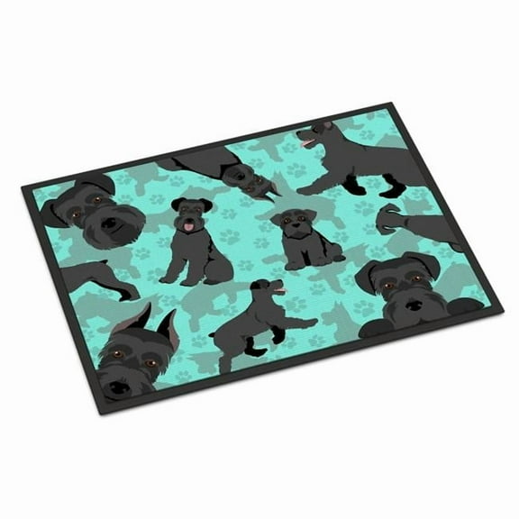 Black Schnauzer Indoor or Outdoor Mat 24x36 36 in x 24 in