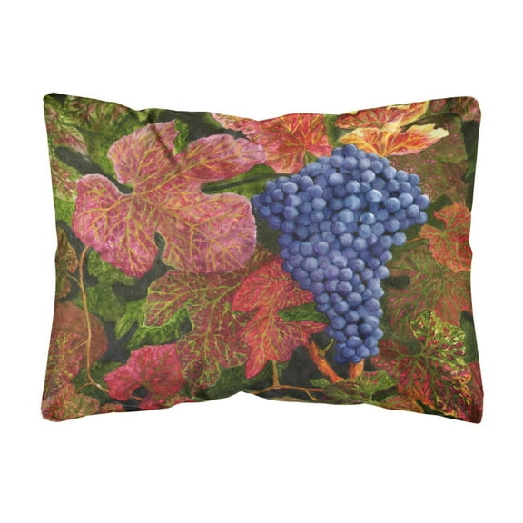 Carolines Treasures TMTR0151PW1216 Grapes Of Joy by Malenda Trick Canvas Fabric Decorative Pillow, 12H x16W, multicolor