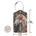 thumbnail image 2 of Rocae Vintage Floral White Horse for Leather Luggage Baggage Tags ID Label Privacy Cover ID Label with Stainless Steel Loop and Address Card, 2 of 5