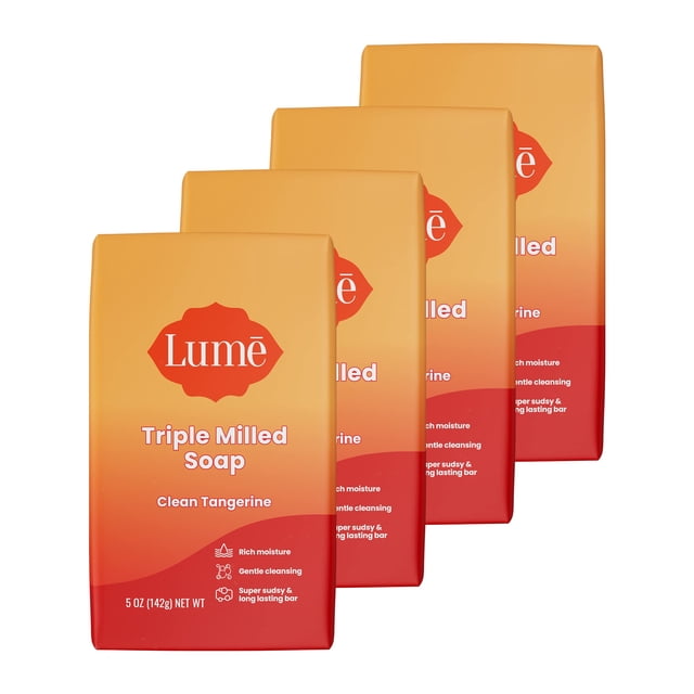 Jabón Lume Rich Moisture Clean Tangerine, 150 ml (paquete de 4)