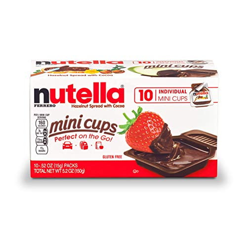 Nutella Chocolate Hazelnut Spread, Single Serve Mini Cups, Perfect Topping for Pancakes, 0.52