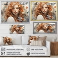 thumbnail image 4 of Designart "Orange Grey Line Art delicate Portraits" Modern Floater Framed Canvas Art Print, 4 of 7