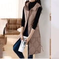 thumbnail image 4 of NARABB Women's Sleeveless Vest Jacket Warm Pocket Hooded Coat Long Jacket Winter Sleeveless Down Parkas Outdoor Warm Coat Brown-XL, 4 of 7