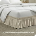 thumbnail image 2 of Bare Home Adjustable Wrap Around Bed Skirt - 15 Inch Drop - Easy Fit - Ruffle Pleats - Queen, Sand, 2 of 6