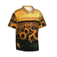thumbnail image 2 of Sunflowers Landscape Men'S 3d Print Casual Button Down Shirts, Novelty Hawaiian Short Sleeves L, 2 of 8