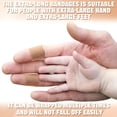 thumbnail image 5 of QARUN 120 Pcs Extra Long Flexible Fabric Bandages,4.75 X 0.75 Inch Adhesive Strip Non Latex Finger Bandages for Oversized Hands And Feet,Construction Workers Carpenters(Classic Color), 5 of 6