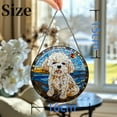 thumbnail image 3 of Bichon Frise Stained Glass Suncatcher Window Hangings Colored Handmade Glass Suncatcher Crafts Kits for Indoor Garden Christmas Decoration 16x16cm(15), 3 of 7