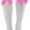 White w/ Hot Pink Bow, variant on ToBeInStyle Women's Opaque Knee High w/ Satin Bow - Black/Hot Pink