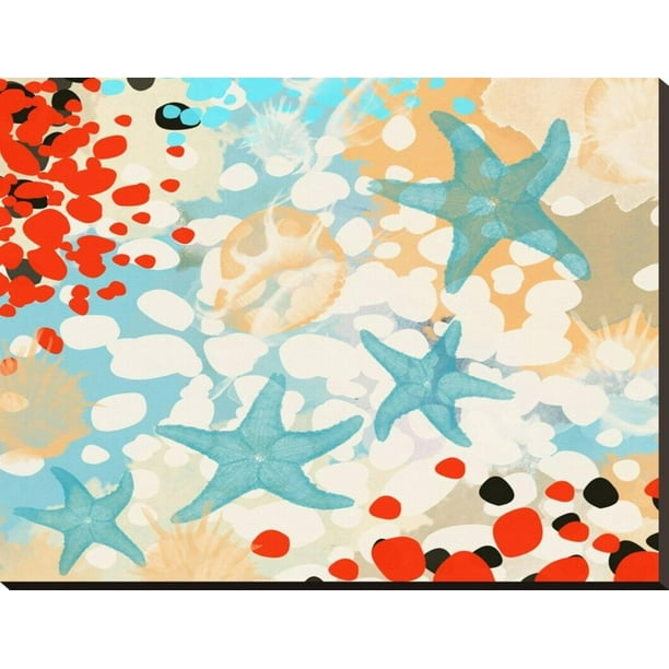 Sea Life Stretched Canvas Wall Art By Yashna 35x27