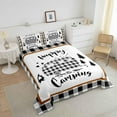 thumbnail image 3 of Happy Camping Comforter Set Camper Decor All Season Bedding Set Teens Rustic Farmhouse Comforter Camping Car Decor Geometric Quilt Set Bedroom Collection,White Black, 3 of 6