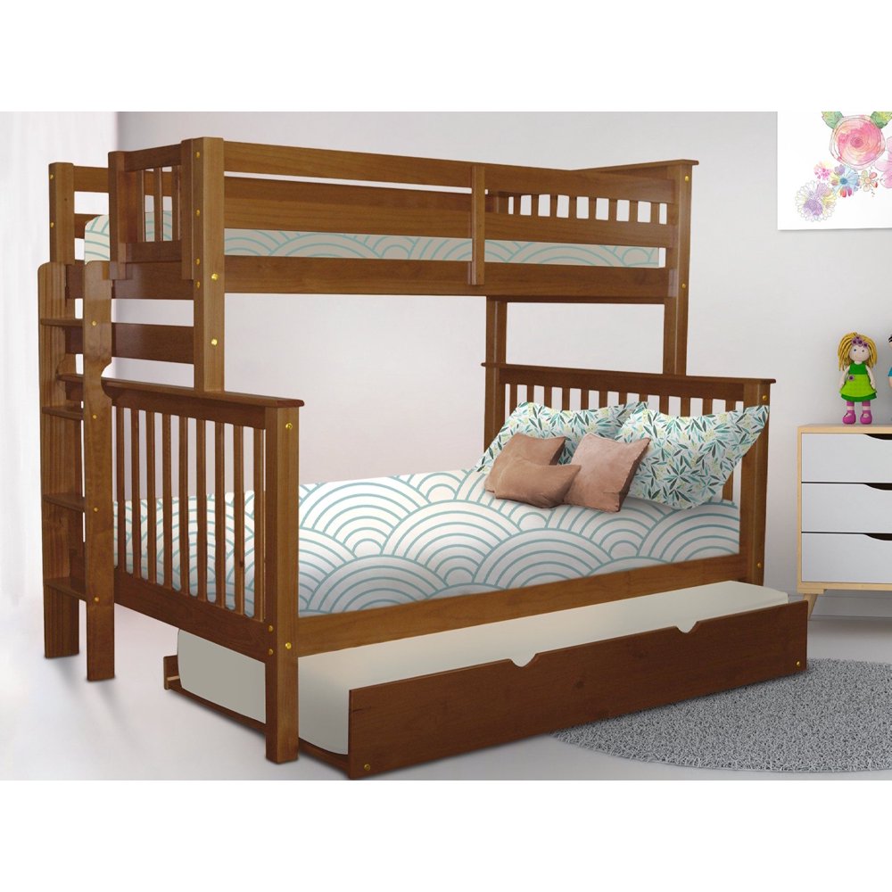 Bedz King Bunk Beds Twin over Full Mission Style with End Ladder and a