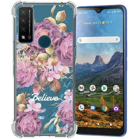 TalkingCase Slim Phone Case Compatible for Cricket Dream 5G, AT&T Radiant Max 5G/Fusion 5G, Believe Flowers Print, Lightweight, Flexible, Soft, USA