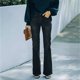 thumbnail image 4 of Gibobby Pantalones para mujer Pantalones vaqueros de campana para mujer Cintura alta Flare Elástico Pierna ancha Split Bootcut Pantalones con dobladillo desgastado(Negro,G), 4 of 5