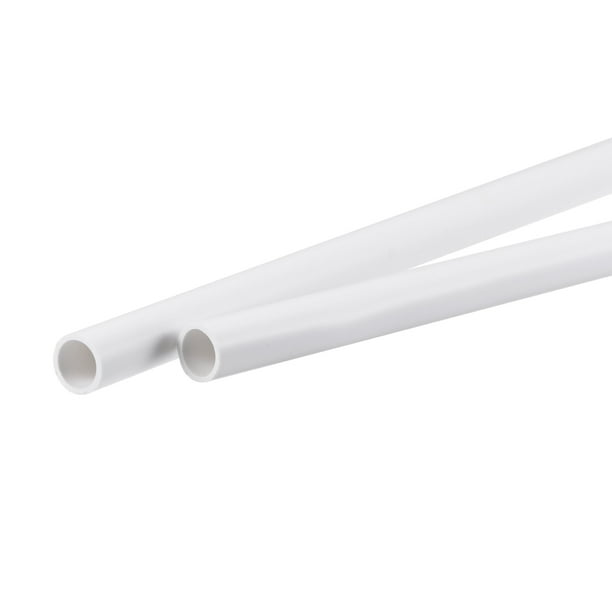 Tubo de plástico rígido blanco de PVC de 8 mm ID 10 mm OD 500 mm para tubería de agua, paquete de 2