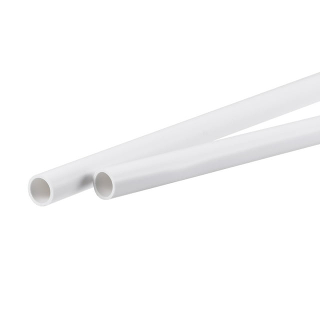 Unique Bargains 8mm ID 10mm OD 500mm White PVC Pipe Round Rigid Plastic Tube for Water Pipe 2 Pack