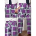 thumbnail image 6 of INSPIRE CHIC Men's Business Plaid Lightweight Regular Fit Flat Front Checked Pants 28 Purple, 6 of 7