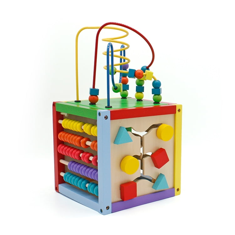 5 In 1 Activity Cube real Wood 