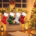 thumbnail image 5 of LHWEN Christmas Hanging Ornament Santa Snowman Stocking Decoration Gift Bag Window Decor Pins Indoor Holiday Decor Luxury Cable Knit Stockings Farmhouse Home Wall Door Mantel Display Gift Storage, 5 of 8
