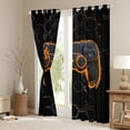 thumbnail image 3 of Homewish Neon Orange Gamepad Black Out Curtains for Boy, Chic Honeycomb Abstract Curtains Pack of 2 (42x63 Each), Modern Video Game Bedroom Curtains, Black Out Curtains Decor, 3 of 6