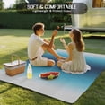 thumbnail image 4 of Blue Teal Grey Ombre Outdoor Rug for Patio/Deck/Porch, Non-Slip Large Area Rug 6 x 9 Ft, Farmhouse Gradient Minimalist Indoor Outdoor Rugs Washable Area Rugs, Reversible Camping Rug Carpet Runner, 4 of 8