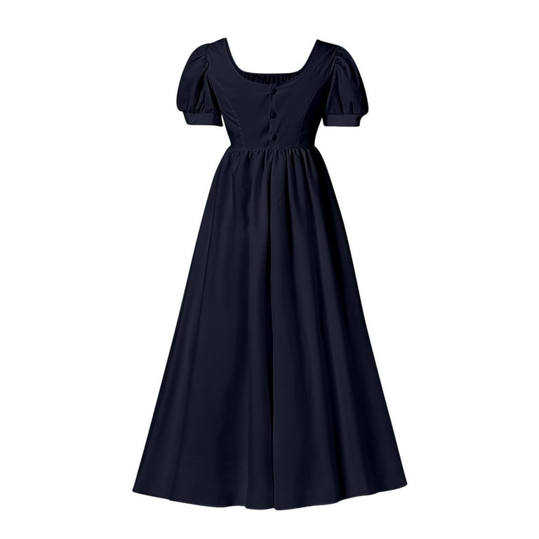 yoeyez Vintage Regency Dresses for Women with Satin Sash Short Puff Sleeve Empire Waist Dress Ruffled Victorian Tea Ball Gown Costume Navy,XS - Walmart.com yoeyez Vintage Regency Dresses for Women with Satin Sash Short Puff Sleeve Empire Waist Dress Ruffled Victorian Tea Ball Gown Costume Navy,XS - Walmart.com