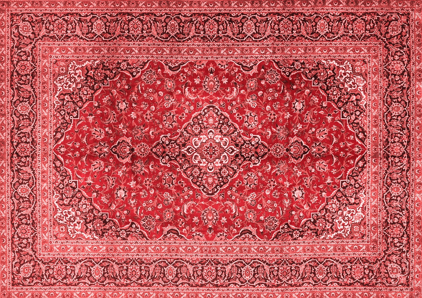 Ahgly Company Indoor Rectangle Medallion Red Traditional Area Rugs, 6