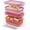 Guava, variant on 2-Pack Bento Box Lunch Stack Plastic Food Storage Container | Leak-Proof Locking Plastic Lids | Silicone Base | BPA-Free | Freezer Microwave and Dishwasher Safe | Wisteria
