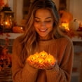 thumbnail image 6 of Halloween Mini Pumpkin Candle Lights—12 Pack, Flameless Short Electronic Candles for Halloween Party Home Indoor Decorations, 6 of 6